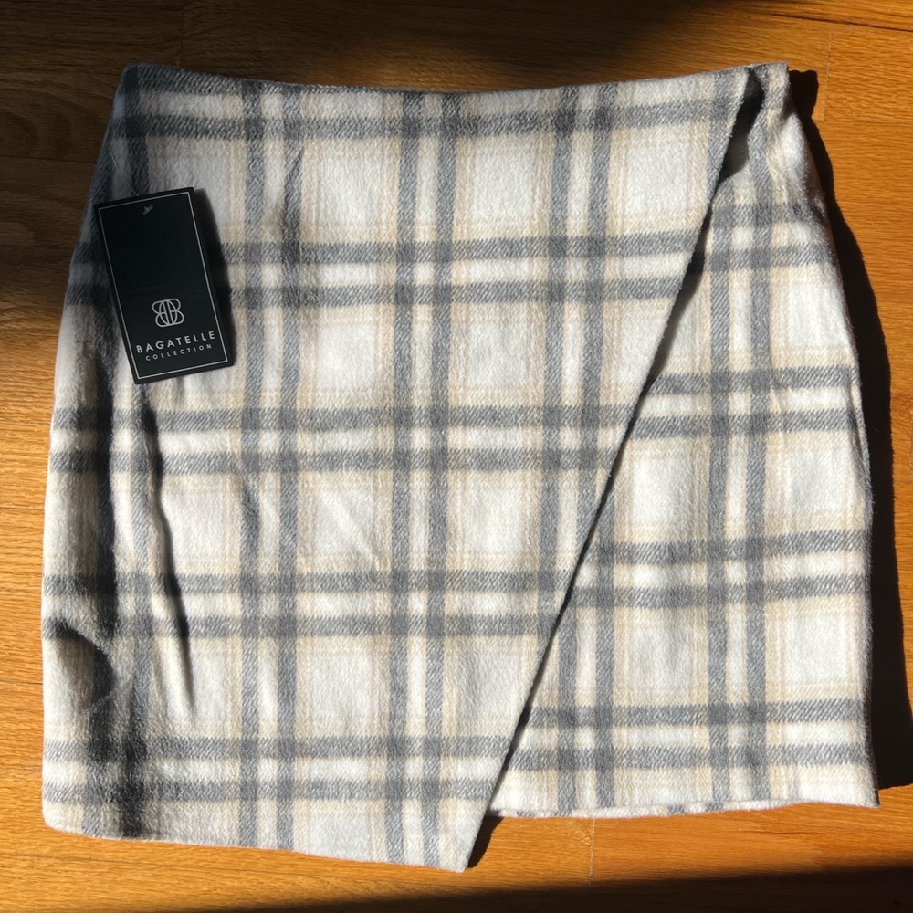 White plaid skirt